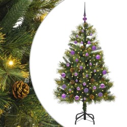 Sapin de Noël artificiel avec branches pliables et cônes 150 cm 541168541168
