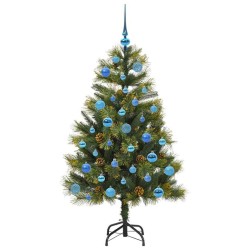 Sapin de Noël artificiel avec branches pliables et cônes 150 cm 541169541169