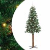 Sapin de Noël mince Vert 210 cm PVC et bois de pin massif 541176541176