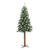 Sapin de Noël mince Vert 210 cm PVC et bois de pin massif 541176541176