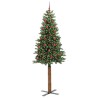 Sapin de Noël mince Vert 210 cm PVC et bois de pin massif 541177541177