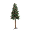 Sapin de Noël mince Vert 210 cm PVC et bois de pin massif 541177541177