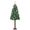 Sapin de Noël mince Vert 210 cm PVC et bois de pin massif 541192541192