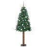 Sapin de Noël mince Vert 210 cm PVC et bois de pin massif 541192541192