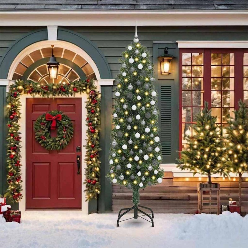 Sapin de Noël artificiel Vert 210 cm PVC et acier et plastique 541200541200