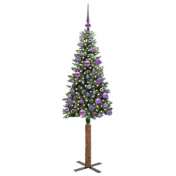 Sapin de Noël mince Vert 150 cm PVC et bois de pin massif 541207541207