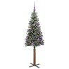 Sapin de Noël mince Vert 150 cm PVC et bois de pin massif 541207541207