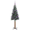 Sapin de Noël mince Vert 150 cm PVC et bois de pin massif 541207541207