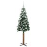 Sapin de Noël mince Vert 150 cm PVC et bois de pin massif 541208541208