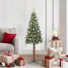 Sapin de Noël mince Vert 150 cm PVC et bois de pin massif 541209541209