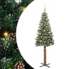 Sapin de Noël mince Vert 150 cm PVC et bois de pin massif 541209541209