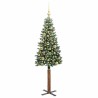 Sapin de Noël mince Vert 150 cm PVC et bois de pin massif 541209541209