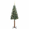 Sapin de Noël mince Vert 150 cm PVC et bois de pin massif 541209541209