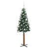 Sapin de Noël mince Vert 150 cm PVC et bois de pin massif 541210541210