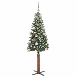 Sapin de Noël mince Vert 150 cm PVC et bois de pin massif 541211541211