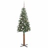 Sapin de Noël mince Vert 150 cm PVC et bois de pin massif 541211541211