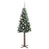 Sapin de Noël mince Vert 150 cm PVC et bois de pin massif 541211541211
