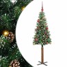Sapin de Noël mince Vert 150 cm PVC et bois de pin massif 541212541212