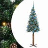 Sapin de Noël mince Vert 150 cm PVC et bois de pin massif 541215541215