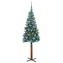 Sapin de Noël mince Vert 150 cm PVC et bois de pin massif 541215541215