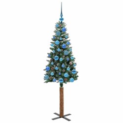 Sapin de Noël mince Vert 150 cm PVC et bois de pin massif 541215541215