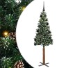 Sapin de Noël mince Vert 150 cm PVC et bois de pin massif 541217541217
