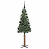 Sapin de Noël mince Vert 150 cm PVC et bois de pin massif 541217541217