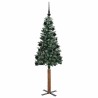 Sapin de Noël mince Vert 150 cm PVC et bois de pin massif 541217541217
