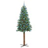 Sapin de Noël mince Vert 210 cm PVC et bois de pin massif 541218541218