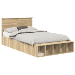 Cadre de lit Chêne Sonoma 135 x 190 cm Bois d'ingénierie 541246541246