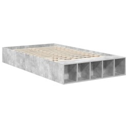 Cadre de lit Gris béton 135 x 190 cm Bois d'ingénierie 541247541247