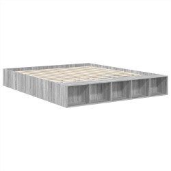 Cadre de lit Gris Sonoma 200 x 200 cm Bois d'ingénierie 541251541251