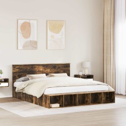Cadre de lit Chêne fumé 180 x 200 cm Bois d'ingénierie 541259541259