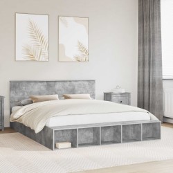 Cadre de lit Gris béton 180 x 200 cm Bois d'ingénierie 541261541261