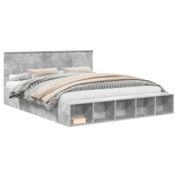 Cadre de lit Gris béton 180 x 200 cm Bois d'ingénierie 541261541261