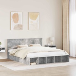 Cadre de lit Gris béton 180 x 200 cm Bois d'ingénierie 541261541261