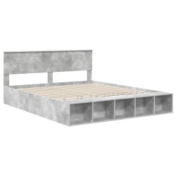 Cadre de lit Gris béton 180 x 200 cm Bois d'ingénierie 541261541261