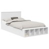 Cadre de lit avec étagère Blanc 135 x 190 cm Bois d'ingénierie 541262541262