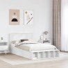 Cadre de lit avec étagère Blanc 135 x 190 cm Bois d'ingénierie 541262541262