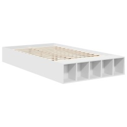 Cadre de lit avec étagère Blanc 135 x 190 cm Bois d'ingénierie 541262541262
