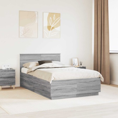 Cadre de lit Sonoma gris 120 x 190 cm Bois d'ingénierie 541273541273