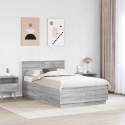 Cadre de lit Sonoma gris 120 x 190 cm Bois d'ingénierie 541273541273