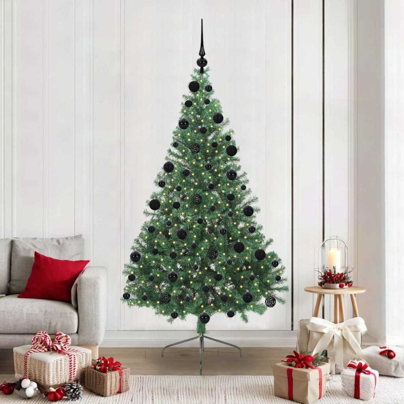 Sapin de Noël artificiel pré-éclairé Vert 210 cm PVC 541323541323