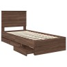 Cadre de lit avec tiroir Chêne brun 75 x 190 cm Bois Ingénierie 541326541326