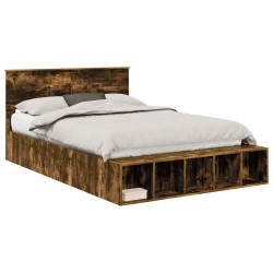 Cadre de lit Chêne fumé 150 x 200 cm Bois d'ingénierie 541330541330