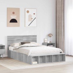 Cadre de lit Gris Sonoma 140 x 190 cm Bois d'ingénierie 541333541333