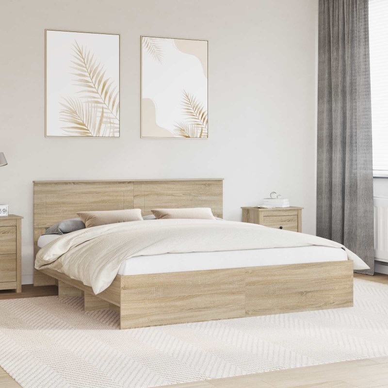 Cadre de lit Chêne Sonoma 200 x 200 cm Bois d'ingénierie 541354541354
