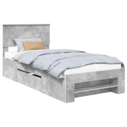 Cadre de lit Gris béton 80 x 200 cm Bois d'ingénierie 541357541357