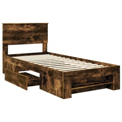 Cadre de lit Chêne fumé 80 x 200 cm Bois d'ingénierie 541358541358