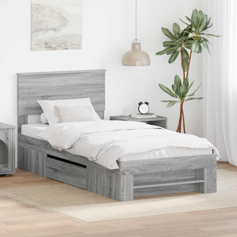 Cadre de lit Gris Sonoma 80 x 200 cm Bois d'ingénierie 541359541359
